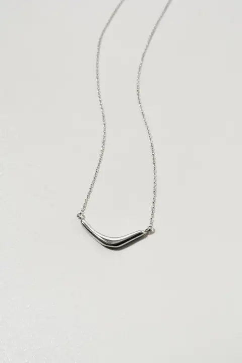 JP Nuance Crescent Stainless Steel Necklace