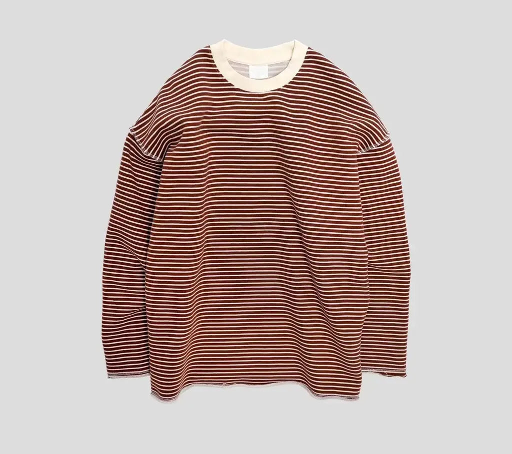 現貨｜韓國製反車線橫間絨毛長袖TEE - UNISEX