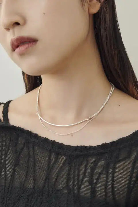 JP Arch Bar x Flat Chain Necklace