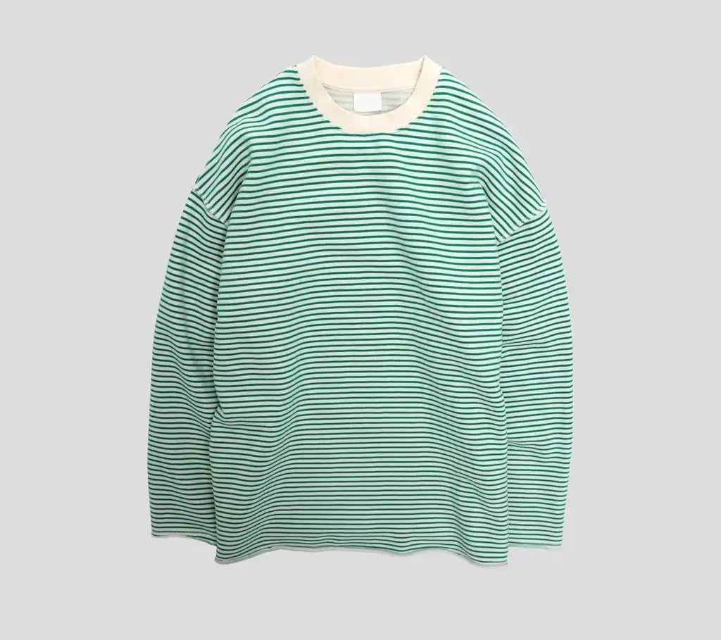現貨｜韓國製反車線橫間絨毛長袖TEE - UNISEX