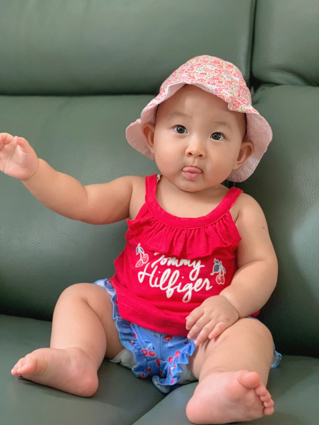 現貨｜Tommy Hilfiger Baby Girls' 2pcs Shorts Set, Red/Blue