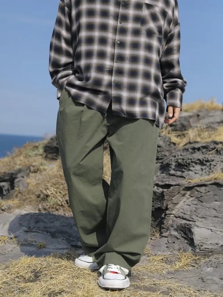 現貨｜百搭前扣寬鬆直筒褲 - UNISEX
