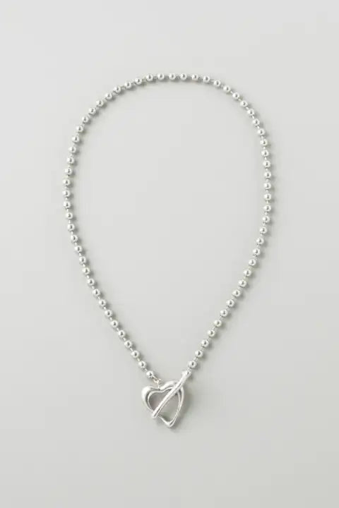 JP Heart Mantel Ball Chain Necklace