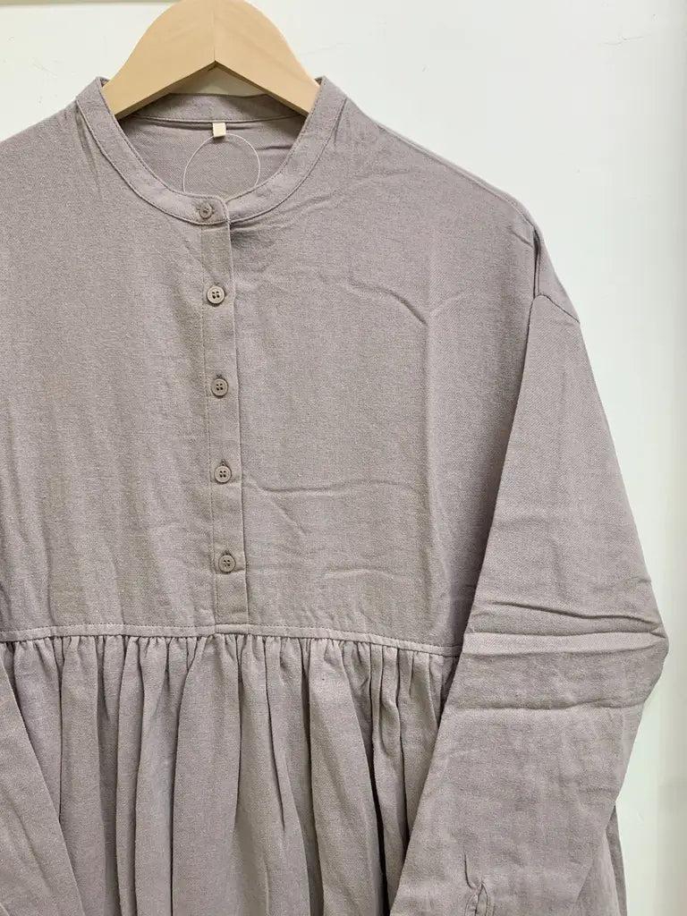 日本圓領娃娃長袖傘裙