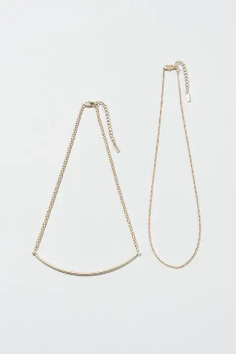 JP Arch Bar x Flat Chain Necklace