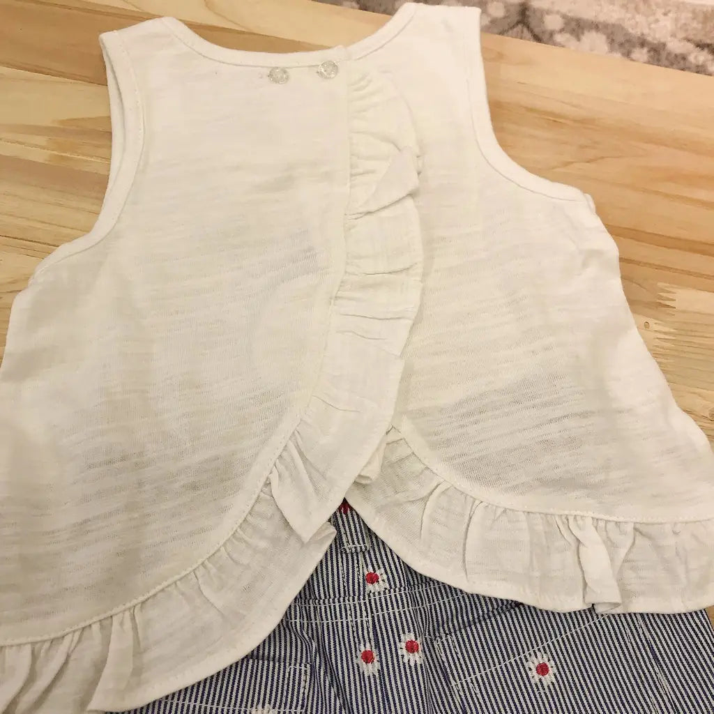 現貨｜Tommy Hilfiger Baby Girls' 2pcs Shorts Set - White/Stripes