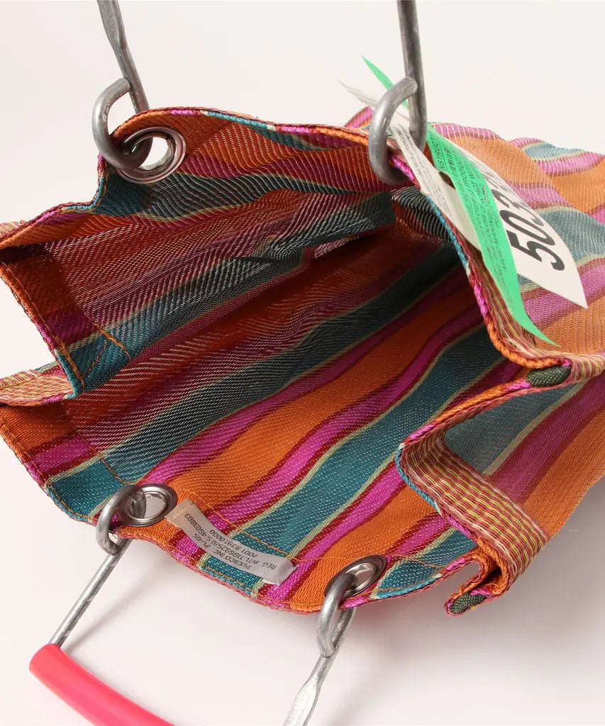 日本雜貨店/ RECYCLED PLASTIC STRIPE BAG