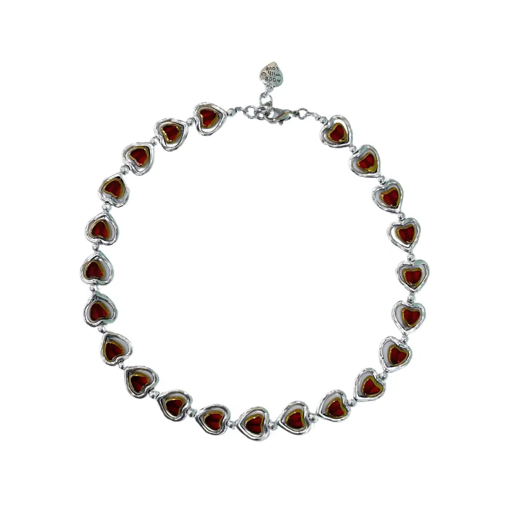 Otro Accesorio - Hearts Charm Layered Chocker