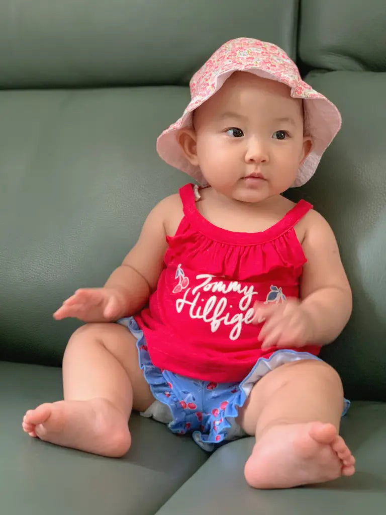 現貨｜Tommy Hilfiger Baby Girls' 2pcs Shorts Set, Red/Blue