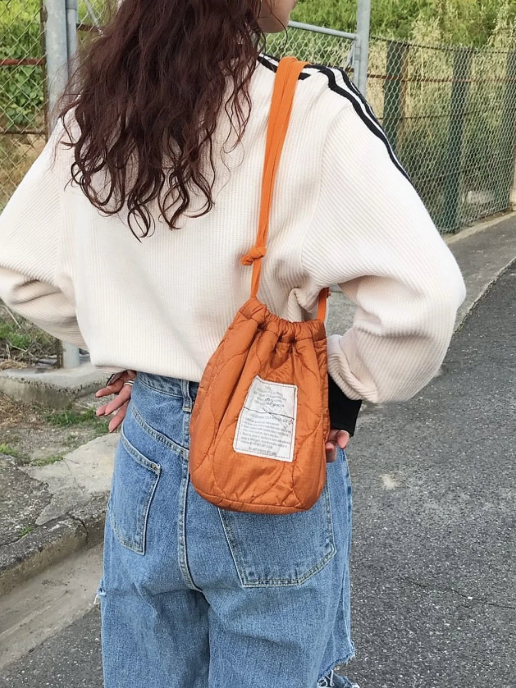 日本 VINTAGE REMADE 古著軍用夾棉再造索索袋