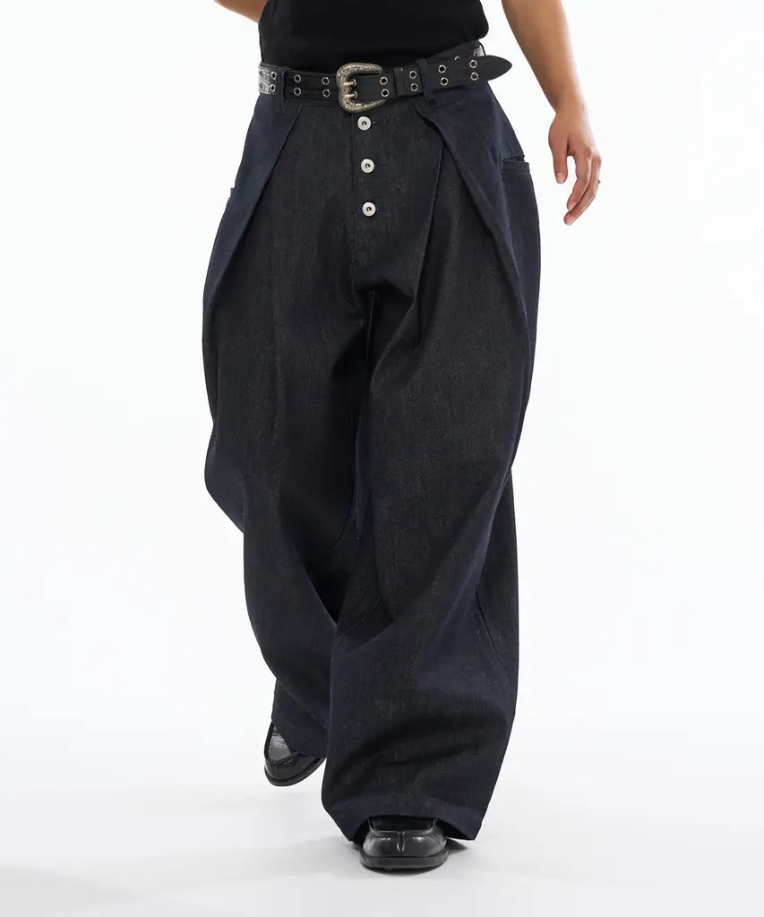 日本WFE CROSS TUCK BAGGY PANTS