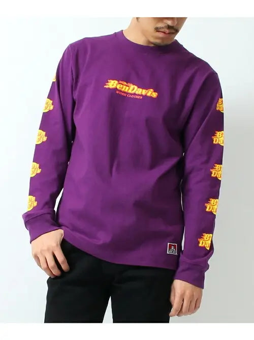 BEN DAVIS FIRE SLEEVE LOGO LS TEE