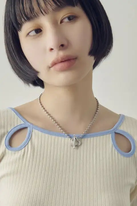 JP Heart Mantel Ball Chain Necklace