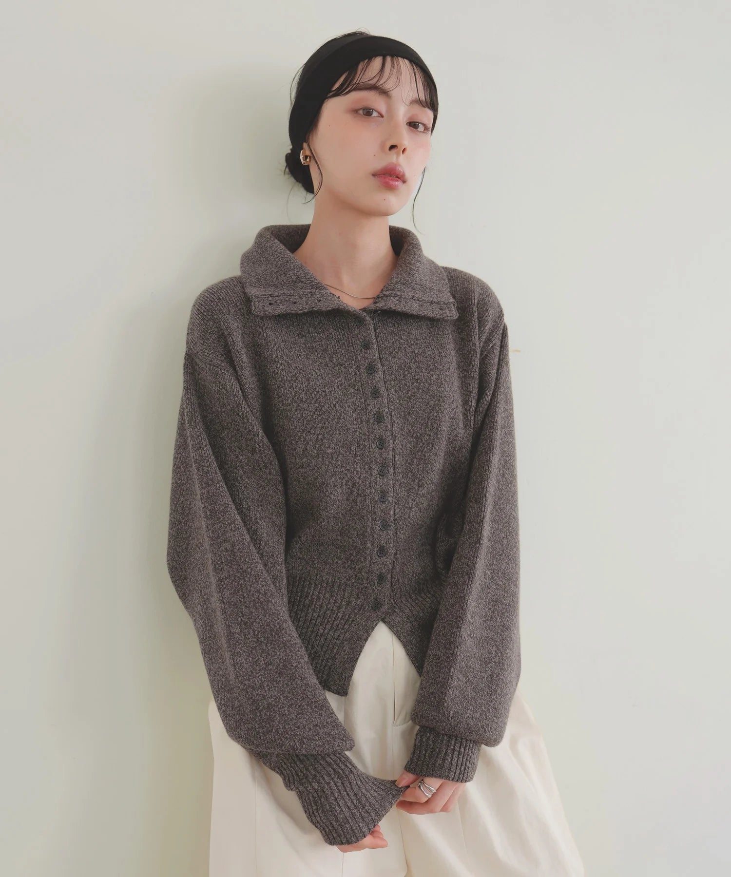 JP Button design 2WAY 高領針織冷衫