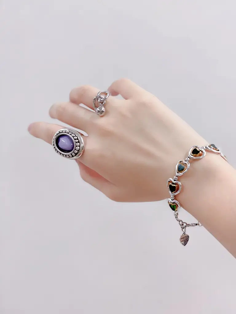 現貨｜Otro Accesorio - Hearts Charm Layered Bracelet