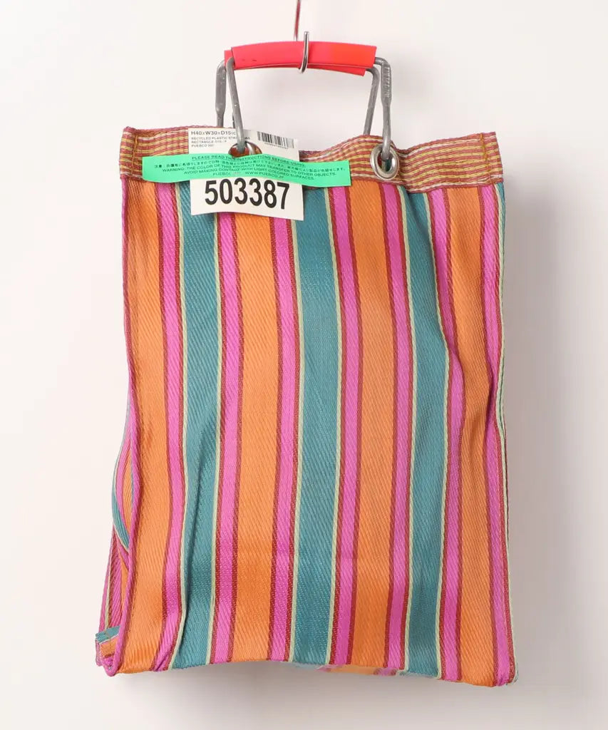 日本雜貨店/ RECYCLED PLASTIC STRIPE BAG