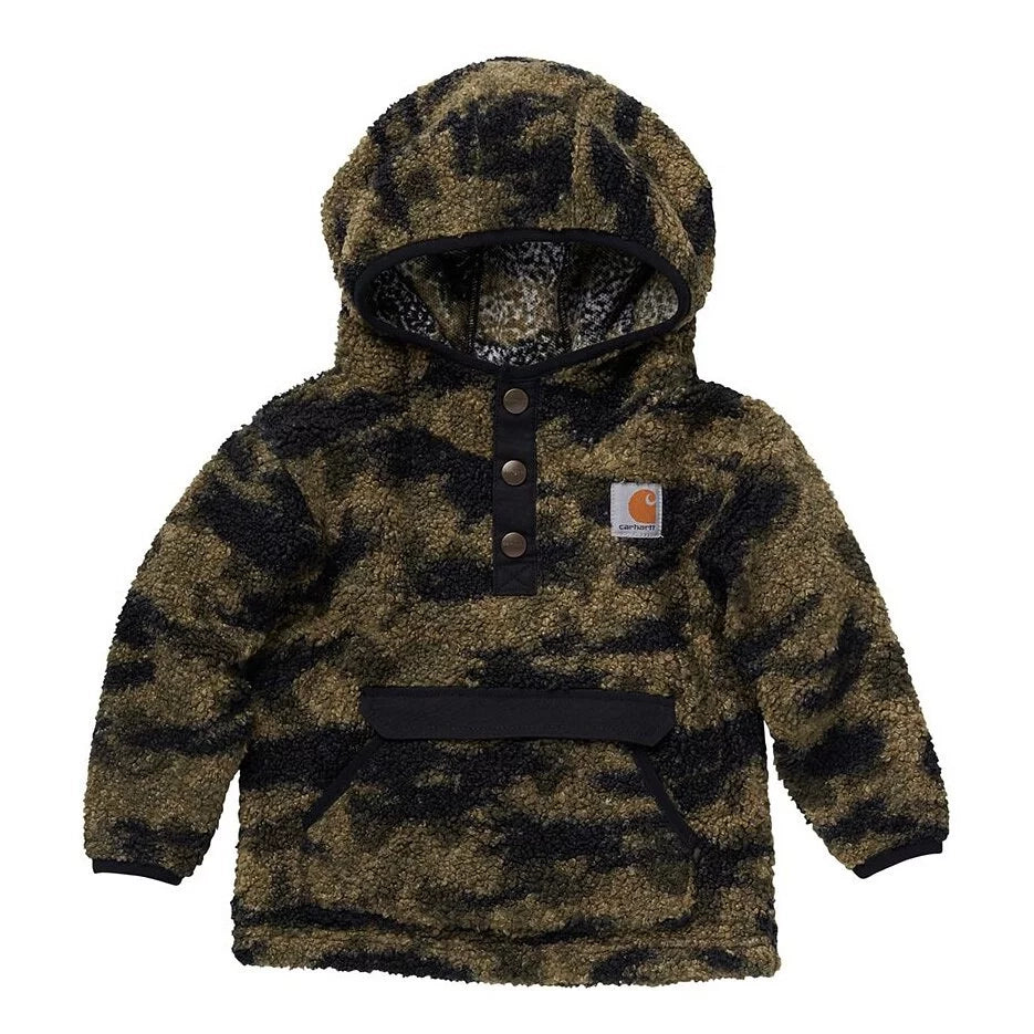 現貨｜Carhartt Kids Long Sleeve Hooded 1/2 Snap-Front Camo Sweatshirt