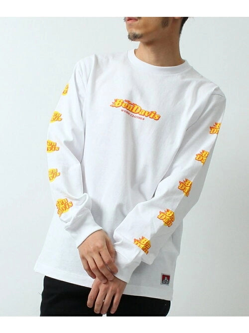 BEN DAVIS FIRE SLEEVE LOGO LS TEE