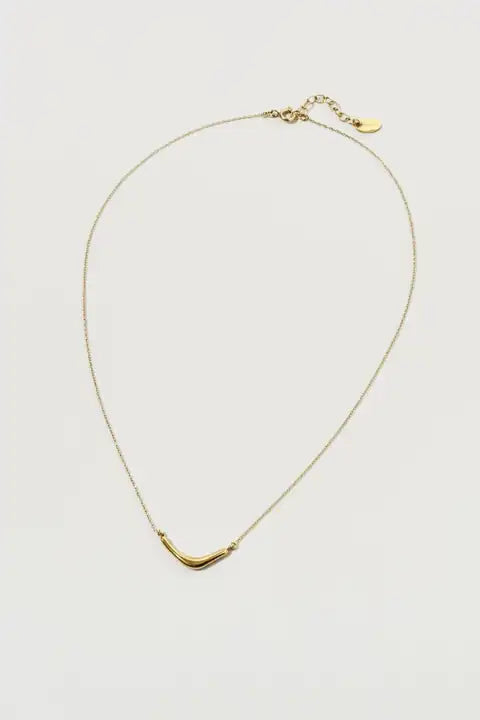 JP Nuance Crescent Stainless Steel Necklace