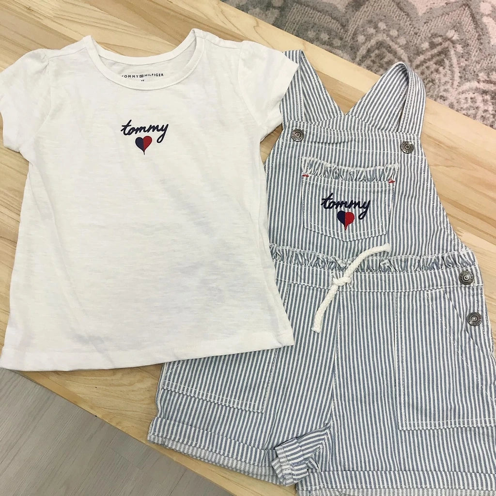 現貨｜Tommy Hilfiger Girls Overall Set - Denim/ White