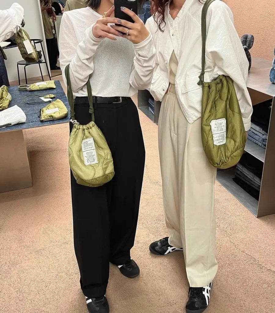 日本 VINTAGE REMADE 古著軍用夾棉再造索索袋