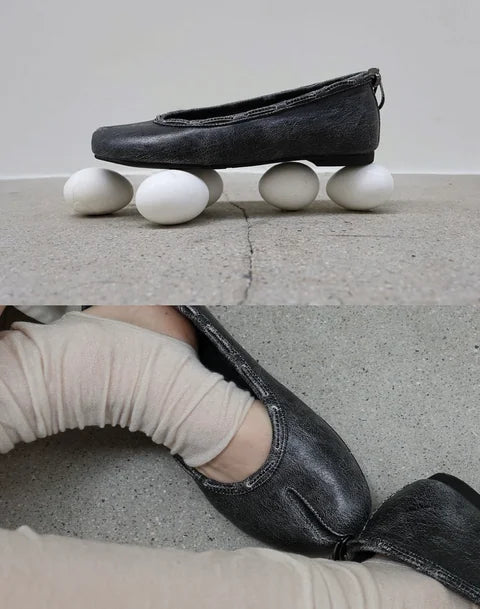 ()PAES Leather String Flat