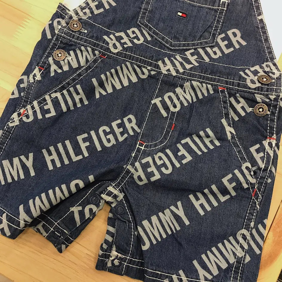 現貨｜Tommy Hilfiger Baby Boys' 2pcs Shortall - Denim/White