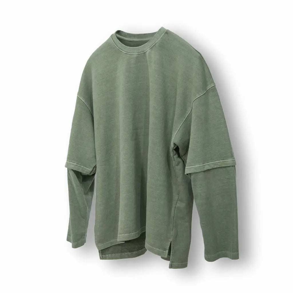 韓國製洗水 Layered 長袖Tee - UNISEX