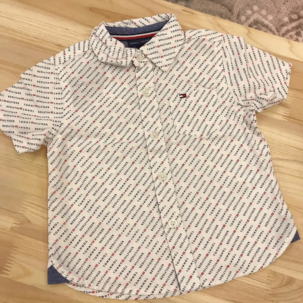 現貨｜Tommy Hilfiger Baby Boys' 2pcs Shirt Shorts Set- Print/Navy