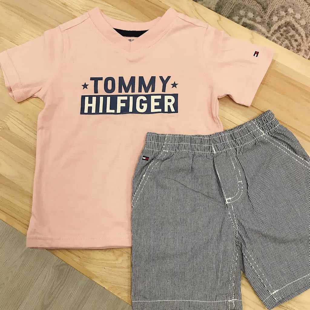 現貨｜Tommy Hilfiger 2pcs Set - Boy - Pink Stripe