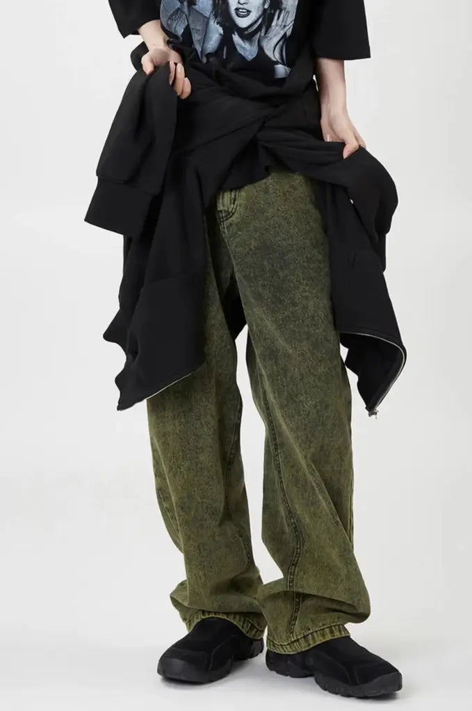 現貨｜洗水做舊直筒寬鬆褲 - Unisex