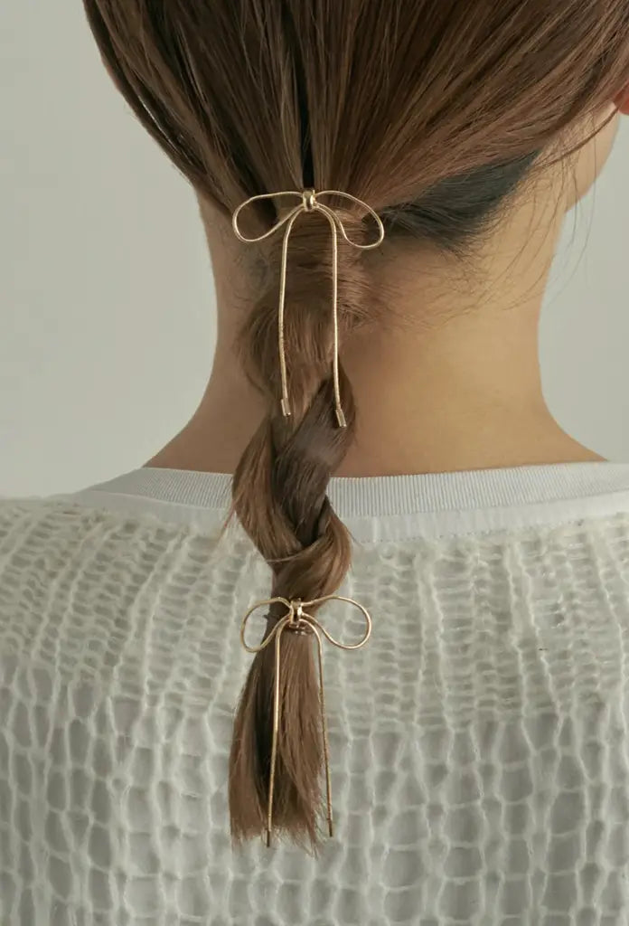 JP Cord Mini Ribbon Hair Cuff & Hairpin(日本人気）