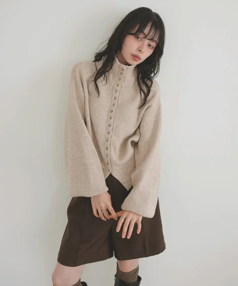 JP Button design 2WAY 高領針織冷衫