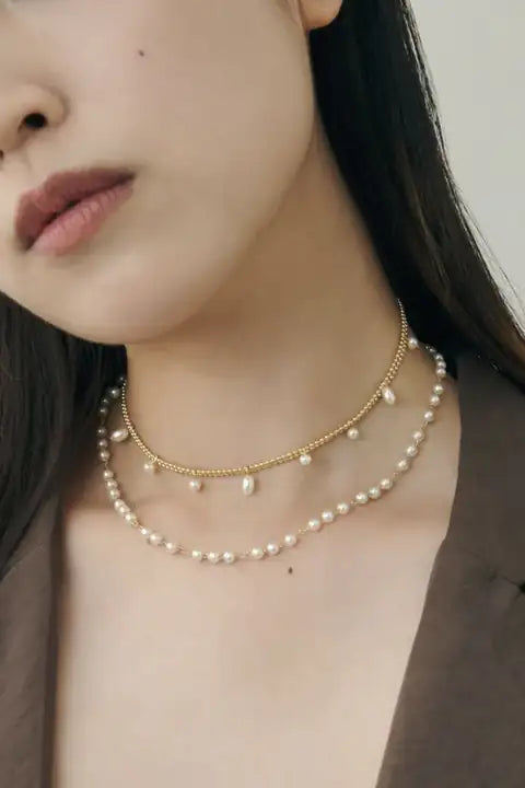 JP Grain Pearl Layered Necklace