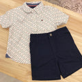 現貨｜Tommy Hilfiger Baby Boys' 2pcs Shirt Shorts Set- Print/Navy