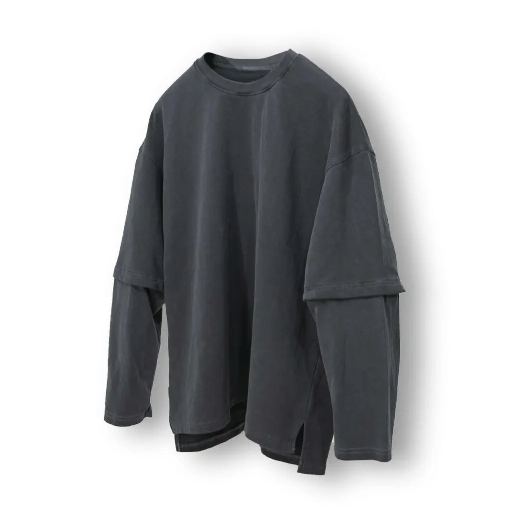 韓國製洗水 Layered 長袖Tee - UNISEX