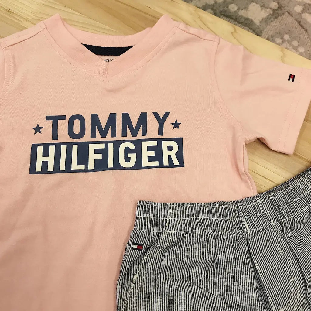 現貨｜Tommy Hilfiger 2pcs Set - Boy - Pink Stripe