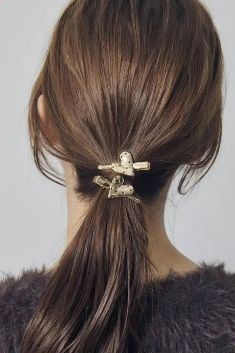 JP Dot Heart Metal Set Hair Clip