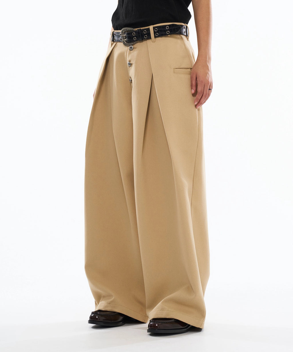 日本WFE CROSS TUCK BAGGY PANTS