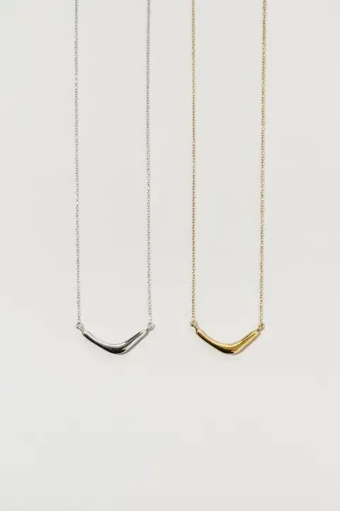 JP Nuance Crescent Stainless Steel Necklace