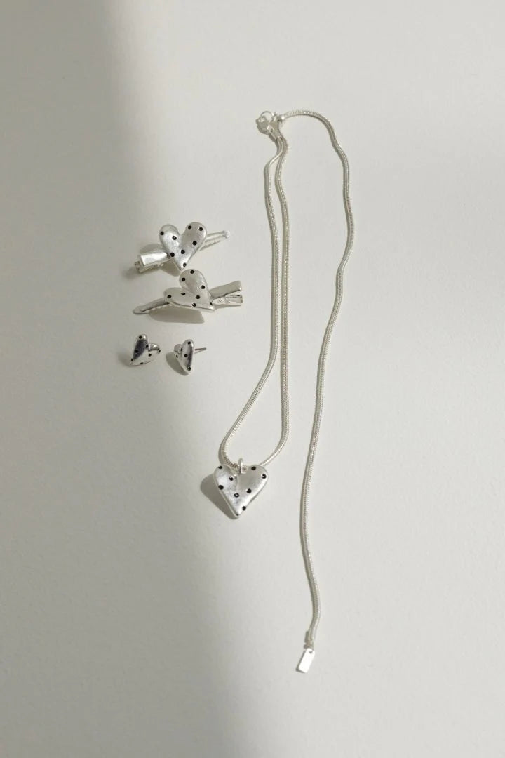 JP Dot Heart Metal Set Hair Clip