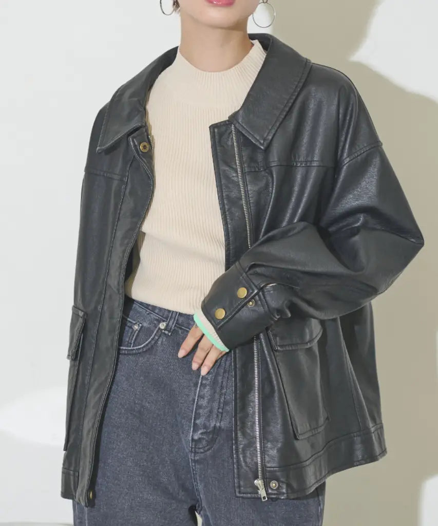 日本 Fit cut皮革外套