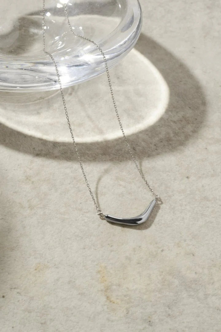 JP Nuance Crescent Stainless Steel Necklace