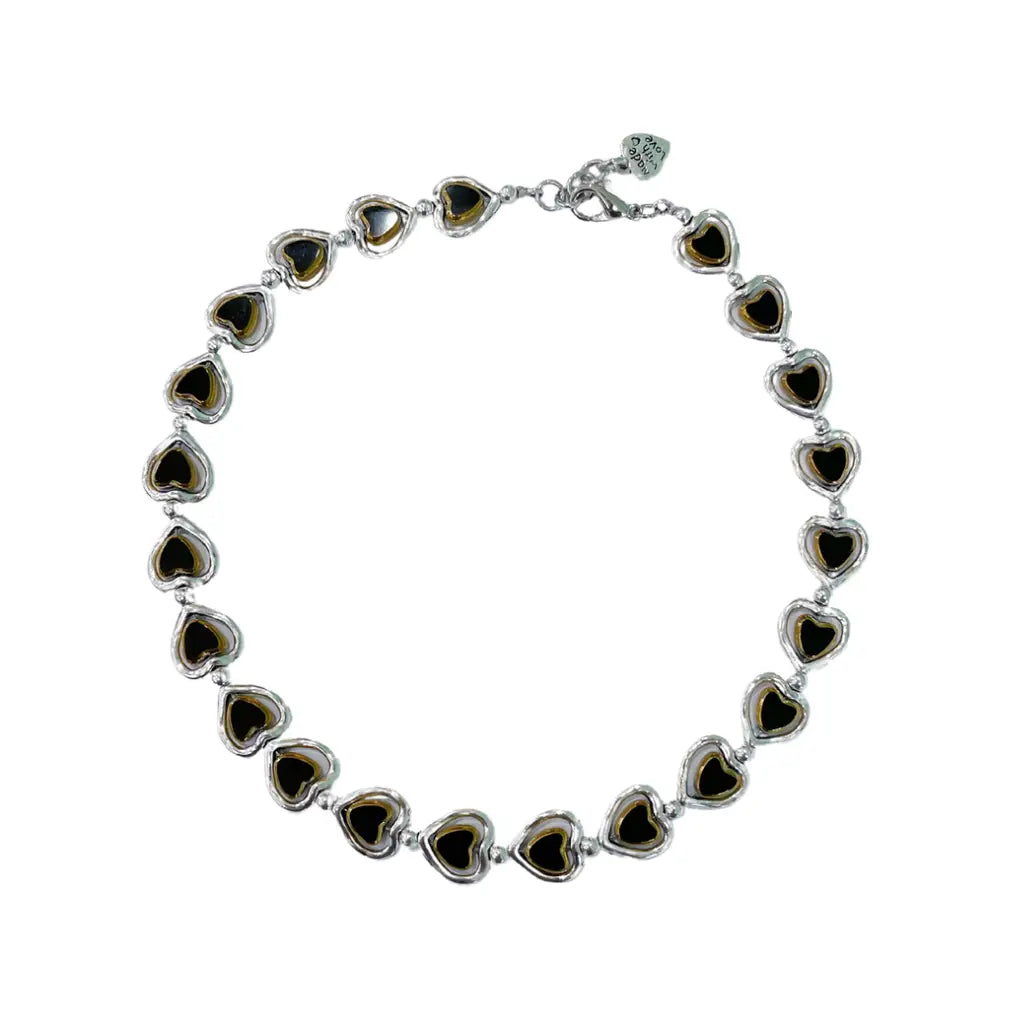 Otro Accesorio - Hearts Charm Layered Chocker