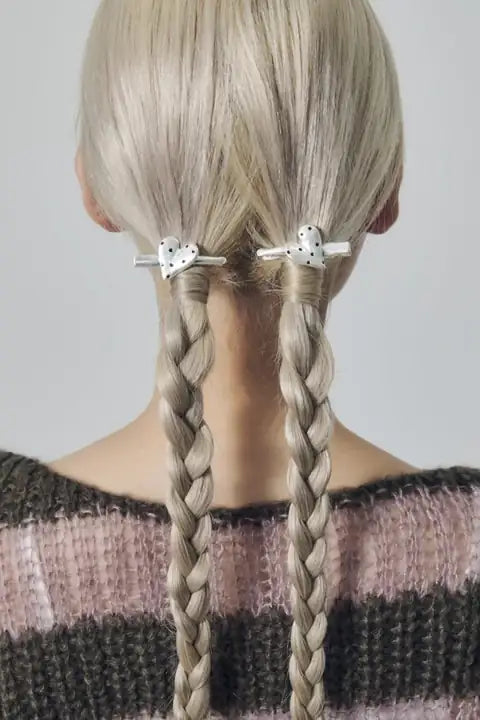 JP Dot Heart Metal Set Hair Clip