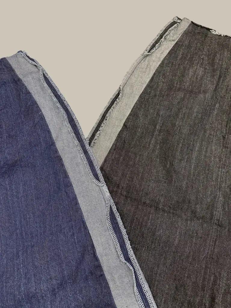 不修邊拼接牛仔 A Line 裙