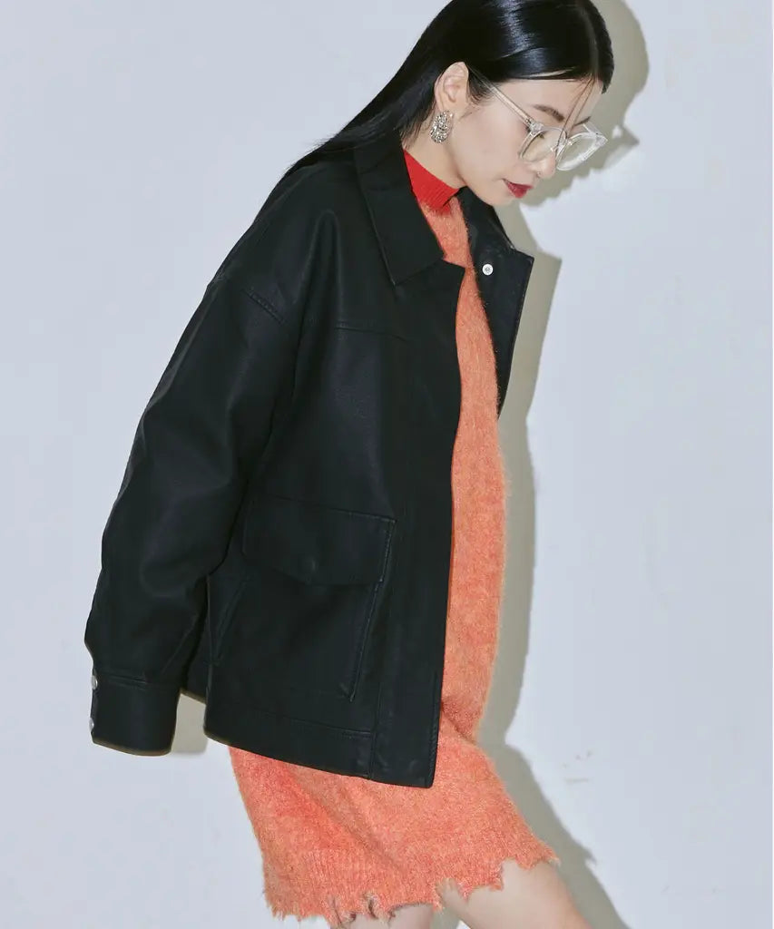 日本 Fit cut皮革外套
