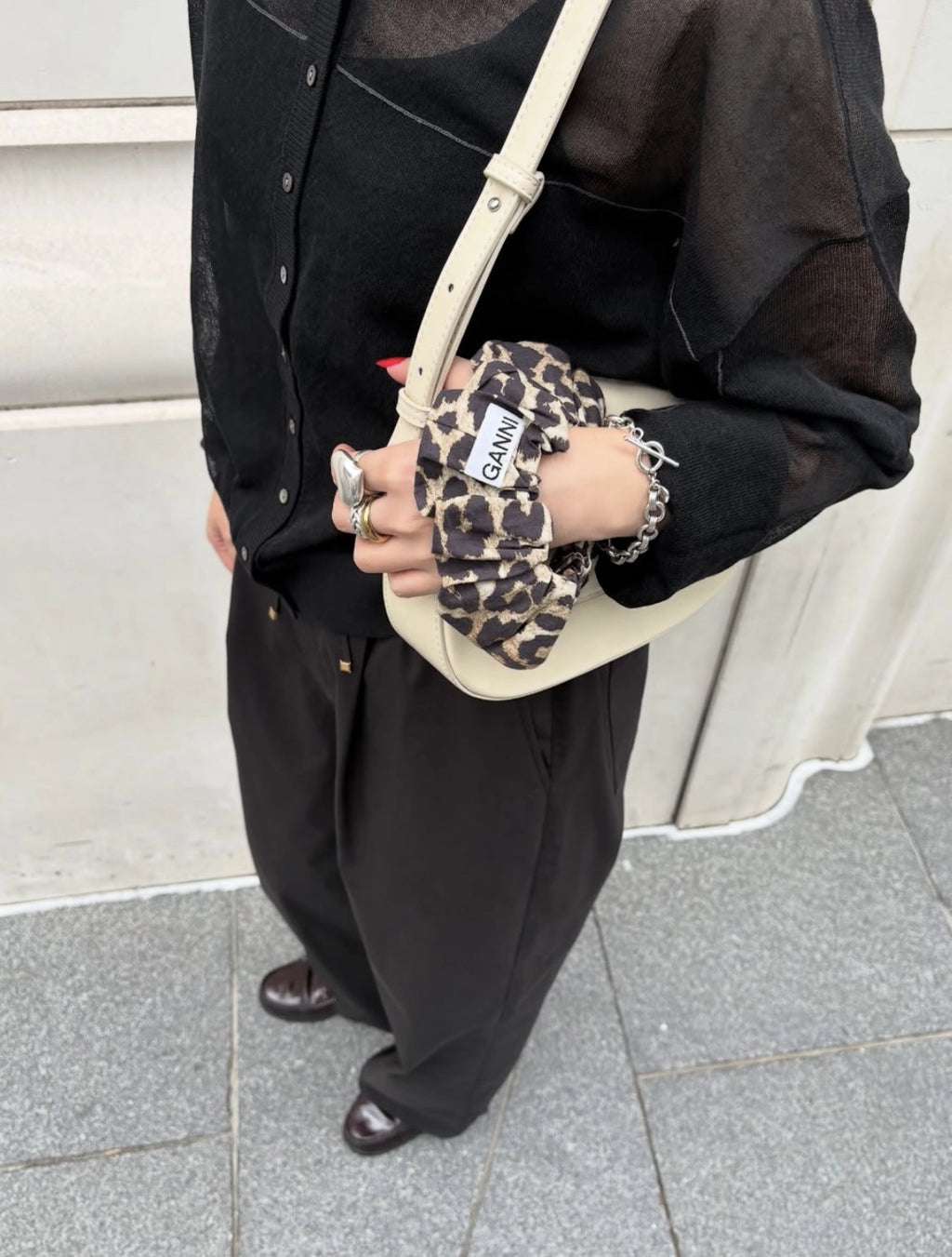 Ganni 美美豹紋Scrunch