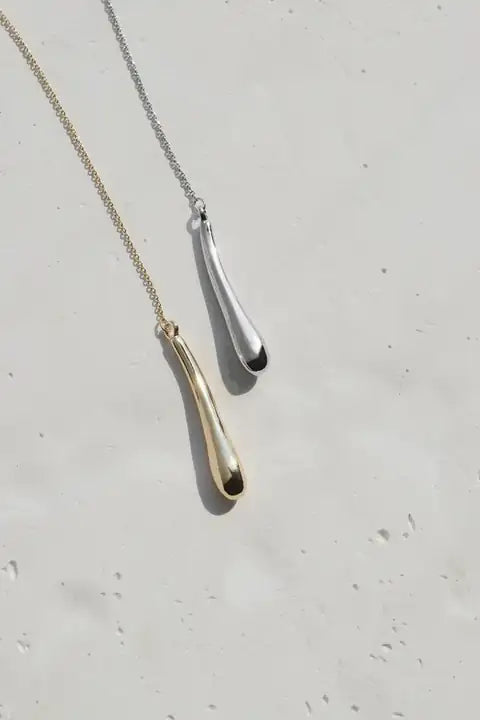 JP Curved Metal "Y" Shape Necklace