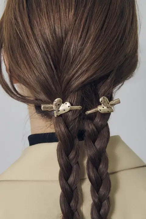 JP Dot Heart Metal Set Hair Clip